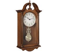 Bulova Say Brook Wall Clock, Metal, Brown Cherry