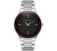 Bulova Special Edition Apollo Theater Quartz Stainless Steel Watch, Edge to Edge Crystal, Silver, 32mm, Modern