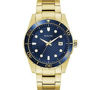 Bulova Sport Blue Dial Yellow Gold-tone Mens Watch 98A197