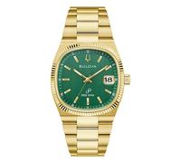 Bulova Super Seville 38mm Green Dial & Gold Tone Bracelet Watch