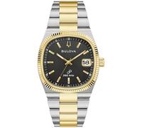 Bulova Super Seville Black Dial Two-Tone Stainless Steel Bracelet Watch 37.5mm - 98B458