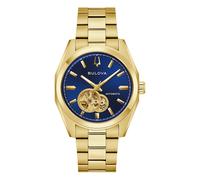 Bulova Surveyor Men's Blue Dial Gold-Tone Stainless Steel Automatic Watch