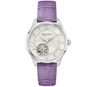 Bulova Sutton Automatic Floral Open Heart Dial Ladies Watch 96L339