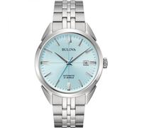 Bulova Sutton Automatic Men's Watch, Light Blue 96B423, Steel case and bracelete.