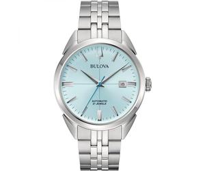 Bulova Sutton Automatic Men's Watch, Light Blue 96B423, Steel case and bracelete.