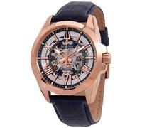 Bulova Sutton Automatic Skeleton Dial Leather Strap 97A161 100M Men's Watch