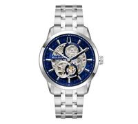 Bulova Sutton Skeleton Men's Automatic Mechanical Watch 40 mm, Blue Open Dial, Stainless Steel Case and Bracelet, Sapphire Crystal 96A331