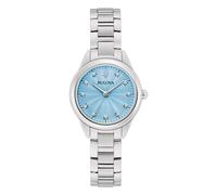Bulova Sutton Diamond Accent Stainless Steel Light Blue Dial 96P250 Ladies Watch