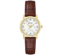 Bulova Women Analog Japanese Quartz Watch with Leather Strap 97P170