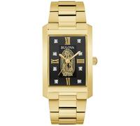 Bulova Women's Analogue Japanese Quartz Watch with Stainless Steel Strap 97P169, Gold, Ladies', Classic