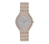 Bulova Women's Rose Goldtone Crystal Swarovski Pav= Bracelet Watch