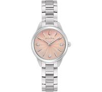 Bulova Women's Watch 96P254 Sutton Lady Petite Steel Pink Diamonds