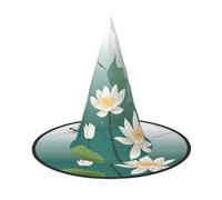 BULQAPZDF Dragonfly with Water Lily Halloween Witcher Hat, Halloween Witcher Party Costume Accessories