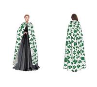 BULQAPZDF Happy St Patrick'S Day Full-Length Hooded Velvet Cloak For Adult Men And Women - Witch, Vampire, Devil Costume - Cosplay And Fancy Dress