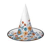 BULQAPZDF Turquoise Teal Floral Halloween Witcher Hat, Halloween Witcher Party Costume Accessories