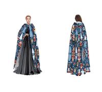 BULQAPZDF Women'S Nutcracker Ballet Xmas Dance Full-Length Hooded Velvet Cloak For Adult Men And Women - Witch, Vampire, Devil Costume - Cosplay And Fancy Dress