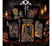 Buluer Colorful Day of the Dead Playing Cards - Festive Dia de Los Muertos Poker Deck with Calavera Art. A Perfect for Families, Music Lovers & Collectors.