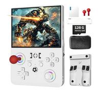 BuLuHAHA R36MAX Ⅱ 2026 NEW Upgrade Retro Handheld Game Console, 4.5 Inch Ultra Large IPS Screen Portable Gaming Console with 128G TF Card, 4000mAh Battery, Travel Entertainment Gift(R36MAX2-White)