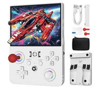 BuLuHAHA R36MAX2 Retro Handheld Game Console, 4.5 Inch IPS HD Screen Portable Gaming Console with 64TF Card, Detachable Joystick, 4000mAh Battery, Travel Entertainment Gift(R36MAX-2 White)