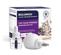 BULUMIOO Cat Calming Pheromone Diffuser Set (120-Day Supply) - 2 Diffusers + 4 x 48ml Refills - Helps Reduce Urine Spraying, Scratching & Fighting - Unscented Stress Relief for Multi-Cat Homes