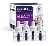 BULUMIOO Cat Calming Pheromone Refills (120-Day Supply) - 4 x 48ml Replacement Vials ONLY (Diffuser Not Included) - Helps Reduce Urine Spraying & Scratching - Unscented Stress Relief