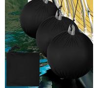 Bulyoou 1 Pcs 30" x 28" Inch Boat Fender Covers Boat Buoy Bumpers Covers Fender Protector Bumper Sleeves Black Durable Polyester