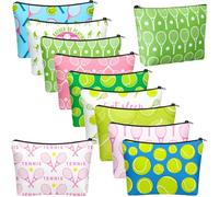 Bulyoou 10 Pieces Tennis Gifts for Women Tennis Makeup Bag Funny Tennis Pouch Bag Accessories Inspirational Tennis Cosmetic Bag for Tennis Lovers Players Coach Friend Team Christmas Birthday Gifts,