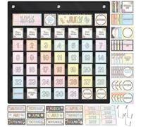 Bulyoou 119 Pcs Classroom Calendar Pocket Chart Black Monthly Bulletin Board Set Seasons Festival Weather Farmhouse Calendar Set for Classroom Decoration Back to School Supplies(Pastel Gingham)