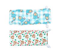 Bulyoou 2 Pcs Dog Cooling Bandana Collar Cooling Pet Scarf with 10 Recyclable Ice Packs Adjustable Dog Neck Wrap for Hot Weather Summer Cats and Dogs(M,Blue Dinosaur&Green Puppy)