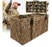 Bulyoou 24 Slot Duck Decoy Bags with Adjustable Dividers Waterfowl Hunting Gear Bag with Adjustable Shoulder Strap Drain Hole Design for Mallard Duck Hunting Accessories & Gear, Reed Camo Print