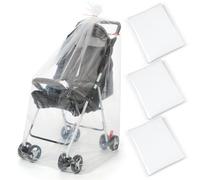 Bulyoou 3 Pcs Stroller Storage Bag 39 x 59 Inch Extra Large Clear Plastic Stroller Bag with 3 Zip Ties Heavy Duty 4 Mil Stroller Cover for Storage Travel Moving Luggage Suitcase Furniture Car Seat
