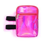 Bulyoou Carnival Leg Bag Holographic Thigh Bag with Adjustable Strap Leg Pouch Harness Women Summer Travel Hiking Pack, Pink, 7.4 x 4.4 x 1.8 inches, Leg Bag
