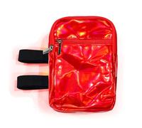 Bulyoou Carnival Leg Bag Holographic Thigh Bag with Adjustable Strap Leg Pouch Harness Women Summer Travel Hiking Pack, Red, 7.4 x 4.4 x 1.8 inches, Leg Bag
