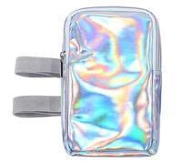 Bulyoou Carnival Leg Bag Holographic Thigh Bag with Adjustable Strap Leg Pouch Harness Women Summer Travel Hiking Pack, Silver, 7.4 x 4.4 x 1.8 inches, Leg Bag With Non-slip Pad