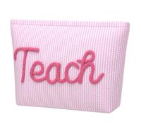 Bulyoou Teacher Appreciation Gift for Women Teacher Letter Makeup Bag Pouch with Zipper Graduation Retirement Teachers Gift for Back to School Thank You Teachers Gifts