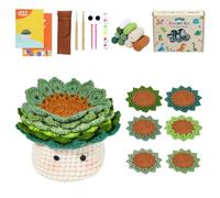 BULZEU Crochet Kit for Beginners Coasters Crochet Kit Beginners Crochet Kit with Step-by-Step Video Tutorials Knitting Starter Kit with Yarn Hooks Needles Complete Knitting Set