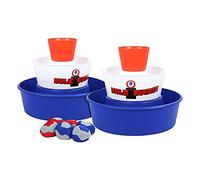 BULZiBUCKET Garden, Beach, Pool, Camping Game, Perfect for Family Game Night, Ages 8 and Up, Includes BULZiBUCKET, Red/White/Blue