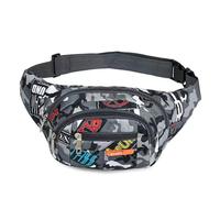 Bum Bag Camo,Grey Nylon Bum for Men & Women 17 x 35 cm Waist Pack Fanny Pack for Running Hiking Travel Sports Daily Use Adjustable Belt Unisex Waist Bag for Outdoor Activities