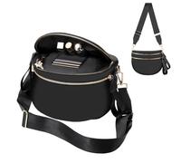 Bum Bag Checkered Crossbody Bag for Women, Nylon Bum Bags with Adjustable Strap Oversized Waist Purse Women's Large Fanny Pack, Black, Fashion