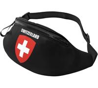 Bum Bag Coat Of Arms Of Switzerland Fashion Belt Bag Pouch With Headphone Hole Sports Waist Pouch For Hiking Outdoors Holidays 14X35Cm
