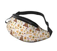 Bum Bag Cute Bee Honey Jar Hive Bear Fashion Belt Bag Pouch Premium Travel Pack For Sport Workout Climbing 14X35Cm