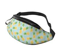 Bum Bag Cute Golden Yellow Pineapple Foldable Bumbags With Headphone Hole Travel Pack For Outdoors Workout Work 14X35Cm