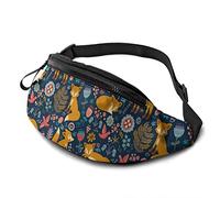 Bum Bag Fox Unisex Fanny Pack Foldable,Lightweight Travel Pack for Party Sports Outdoors 14X35Cm