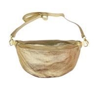 Bum Bag Genuine Leather Crossbody Belt Bag Smooth Leather or Suede Made in Italy, Gold smooth leather, 33x19x9 cm, shoulder bag