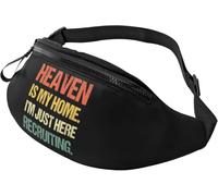 Bum Bag Heaven Is My Home I'M Just Here Recruiting Foldable Walking Bags Unisex Travel Pack For Sports Dog Walking Activities 14X35Cm