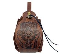 Bum Bag Vintage Medieval Waist Bag Dragon Wolf Pattern Halloween Cosplay Drawstring Loop Belt Kit(Color 7)