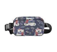 Bum Bag Waist Fanny Pack for Men Women Cute Hand Drawn Polar Bear Belt Bag Bumbag for Dog Walking Running Cycling Hiking Travel Workout with Adjustable Strap