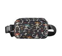 Bum Bag Waist Fanny Pack for Men Women Day of The Dead Dancing Skeleton Belt Bag Bumbag for Dog Walking Running Cycling Hiking Travel Workout with Adjustable Strap