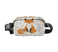 Bum Bag Waist Fanny Pack for Men Women Fox Wildflower Belt Bag Bumbag for Dog Walking Running Cycling Hiking Travel Workout with Adjustable Strap