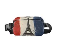 Bum Bag Waist Fanny Pack for Men Women France Flag Eiffel Tower Belt Bag Bumbag for Dog Walking Running Cycling Hiking Travel Workout with Adjustable Strap